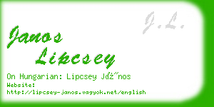 janos lipcsey business card